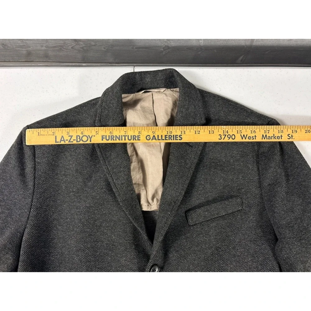 Banana Republic Heritage Mens Gray Tweed Knit 3 Button Blazer Sport Coat M